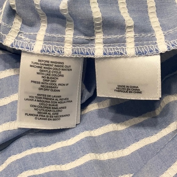 Anne Klein Striped V-Neck 3\4 Sleeves Blouse - Picture 6 of 6